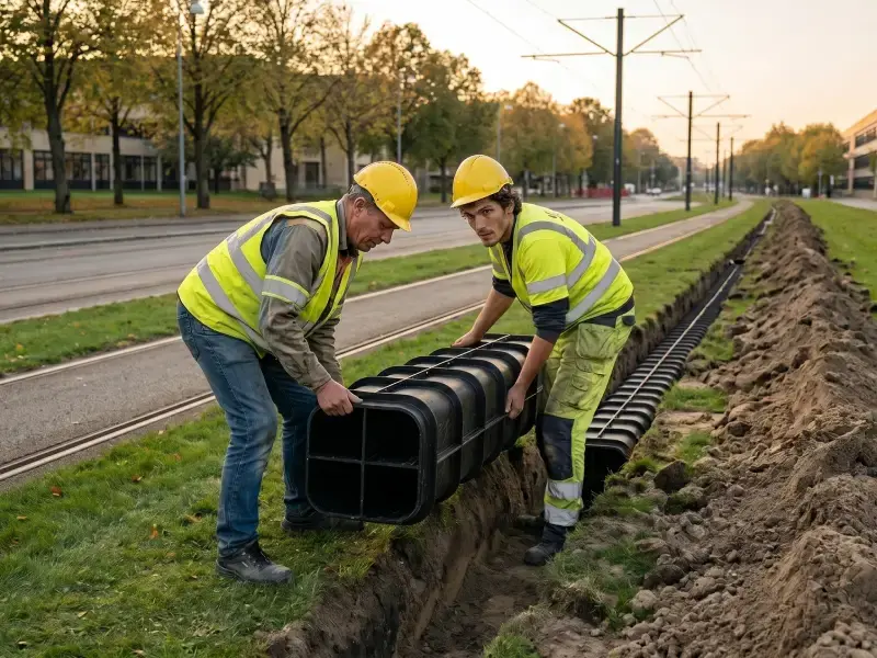 Kompakt kabelinfrastruktur til et komplekst letbaneprojekt i bymiljø – billede 1